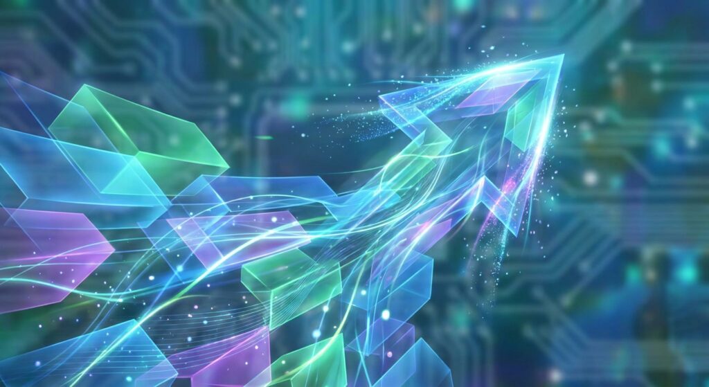 Abstract image, new version of software. no text