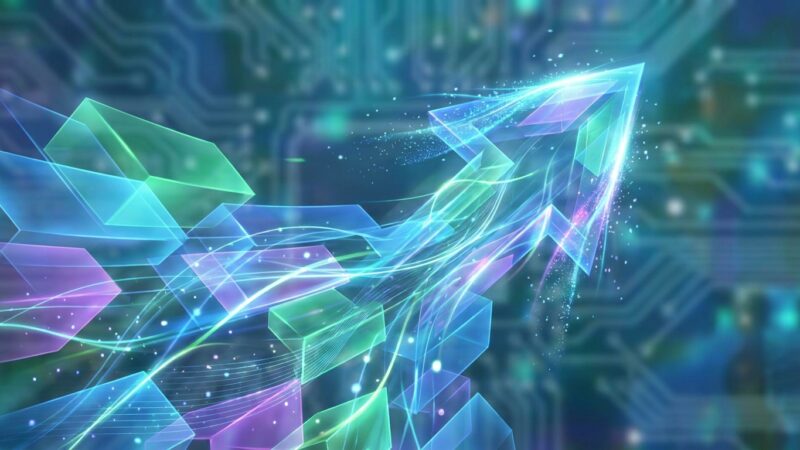 Abstract image, new version of software. no text