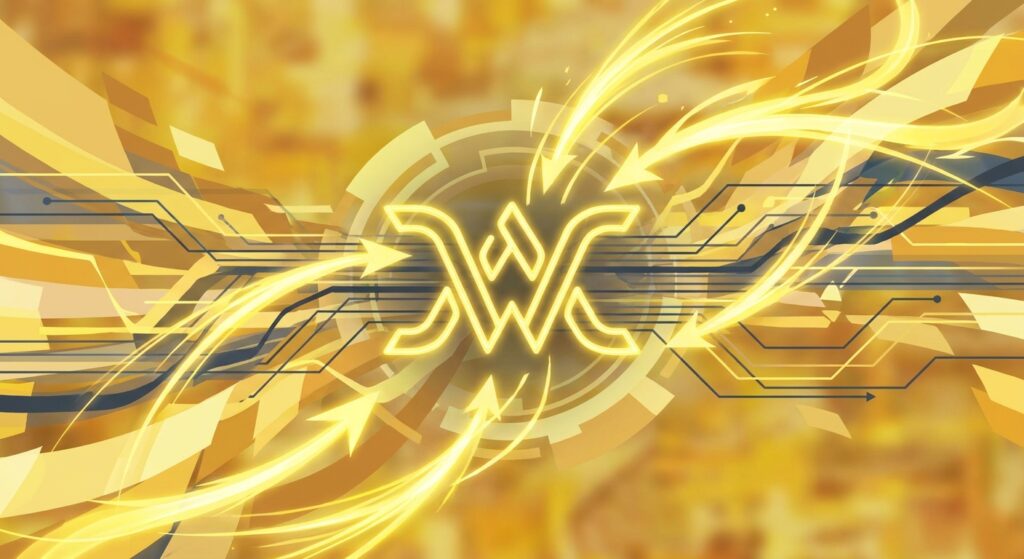 abstract image for "Supercharging My WordPress Development with WebSamurai MCP". use Yellow as primary color, no text